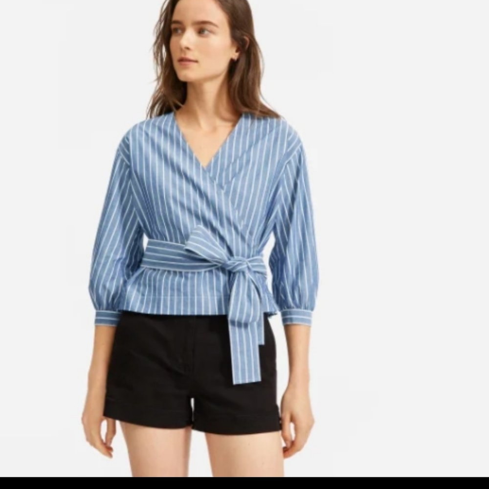 🆕EVERLANE Front Tie Wrap Blouse